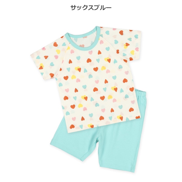 2枚組ラグラン半袖パジャマ（くま・ハート）