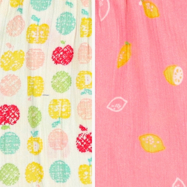 2枚組ラグラン半袖パジャマ（りんご・レモン）