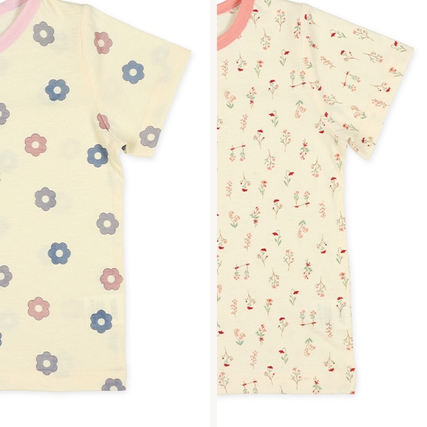 2枚組半袖パジャマ（花柄）