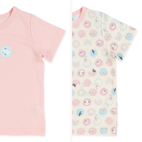 2枚組半袖パジャマ（ねこ）