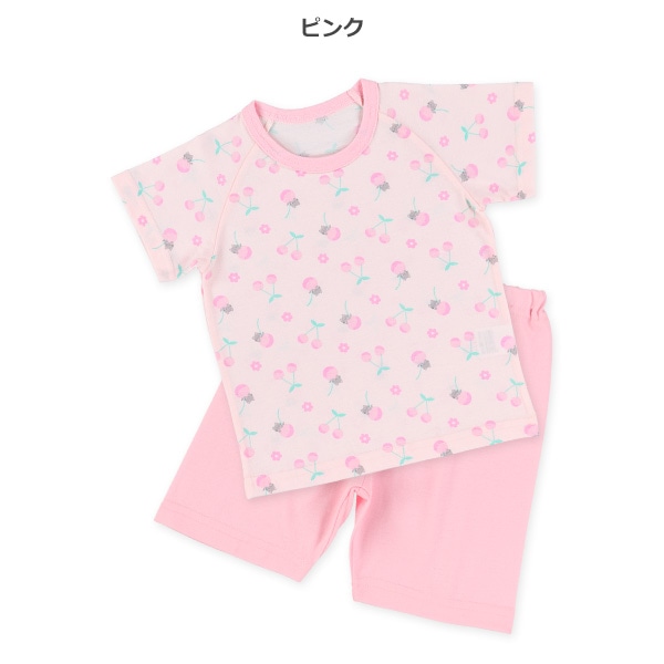2枚組ラグラン半袖パジャマ（チェリー・いちご）