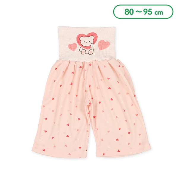 腹巻付きポリエステルワッフルステテコ（ハート・くま）