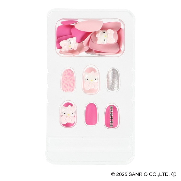 サンタン）ヒョウ柄 ネイルチップ（ハローキティ）