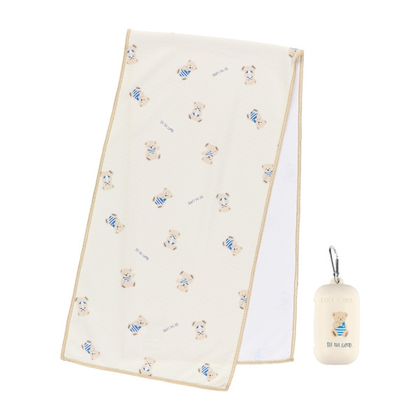 シリコンケース付きクールタオル（マリンくま）