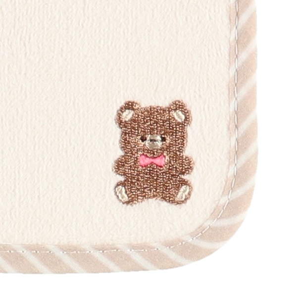 3枚組抗菌ミニタオル ワンポイント刺繍（くま・いぬ・ハムスター）