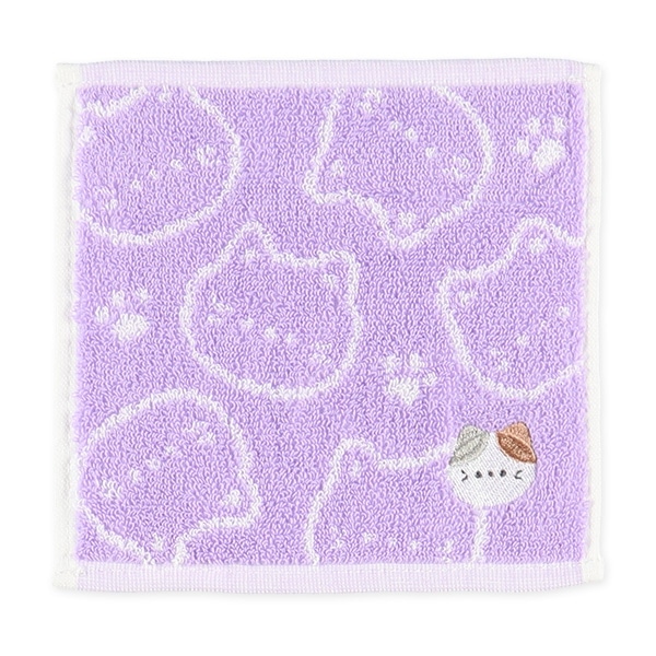 3枚組抗菌ジャガードミニタオル ワンポイント刺繍（ねこ・くま・うさぎ）