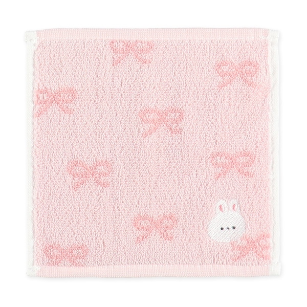 3枚組抗菌ジャガードミニタオル ワンポイント刺繍（ねこ・くま・うさぎ）