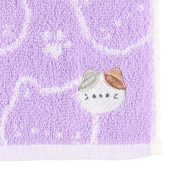 3枚組抗菌ジャガードミニタオル ワンポイント刺繍（ねこ・くま・うさぎ）