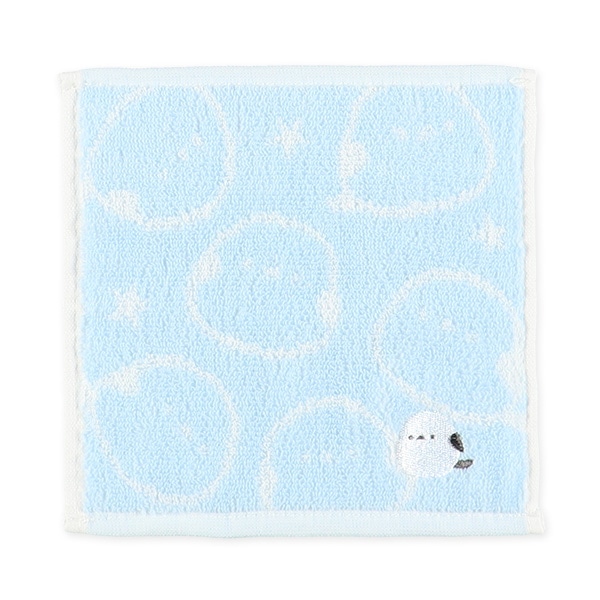 3枚組抗菌ジャガードミニタオル ワンポイント刺繍（シマエナガ・おにぎり・おばけ）