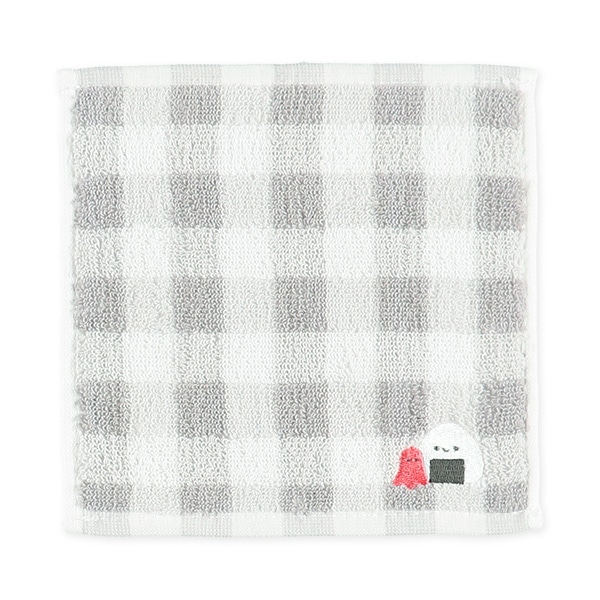 3枚組抗菌ジャガードミニタオル ワンポイント刺繍（シマエナガ・おにぎり・おばけ）