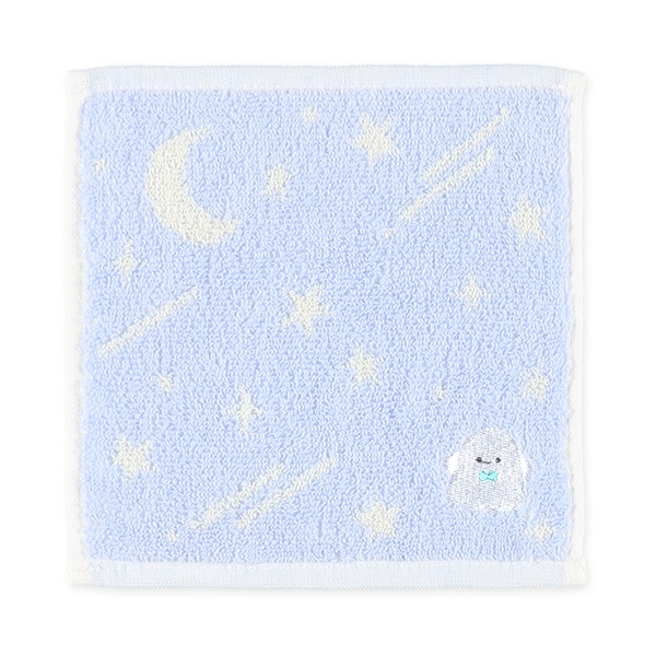 3枚組抗菌ジャガードミニタオル ワンポイント刺繍（シマエナガ・おにぎり・おばけ）