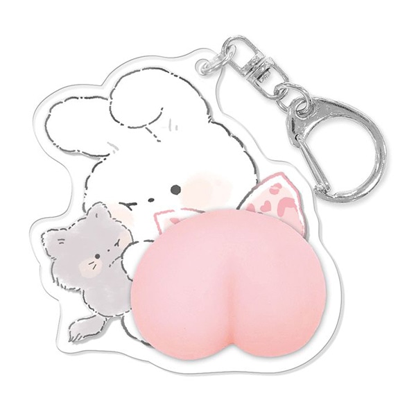 クーリア）もちもちBIGおしりキーホルダー（もふとも／うさぎ）
