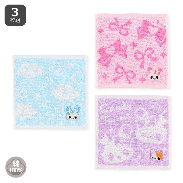 3枚組ジャガードミニタオル ワンポイント刺繍（サンリオ） | 【公式