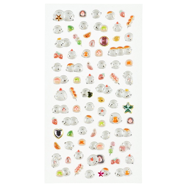 カミオジャパン）ジュエルプチドロップステッカー（だいふくエナガ）