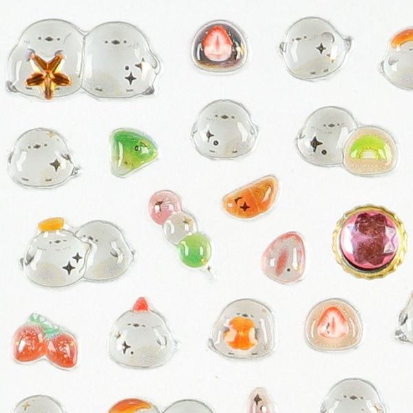 カミオジャパン）ジュエルプチドロップステッカー（だいふくエナガ）