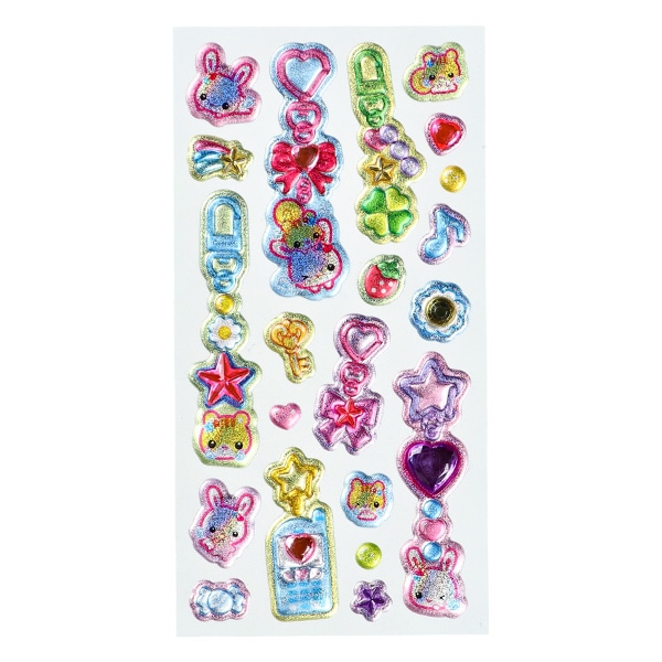 クラックス）平成メモリー ぷくキラチャームステッカー（フワフワらびちゃん）