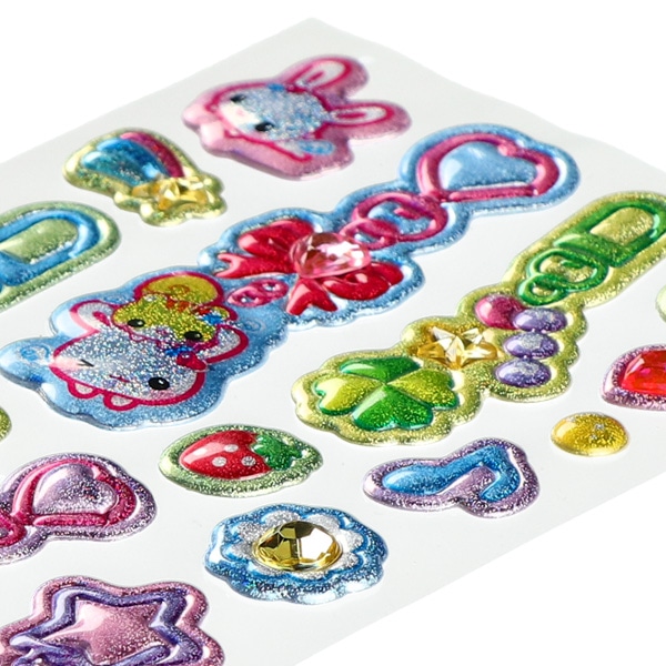 クラックス）平成メモリー ぷくキラチャームステッカー（フワフワらびちゃん）