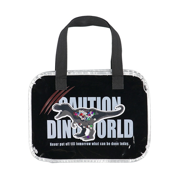 スパンコール入りトートビーチバッグ（ティラノ）