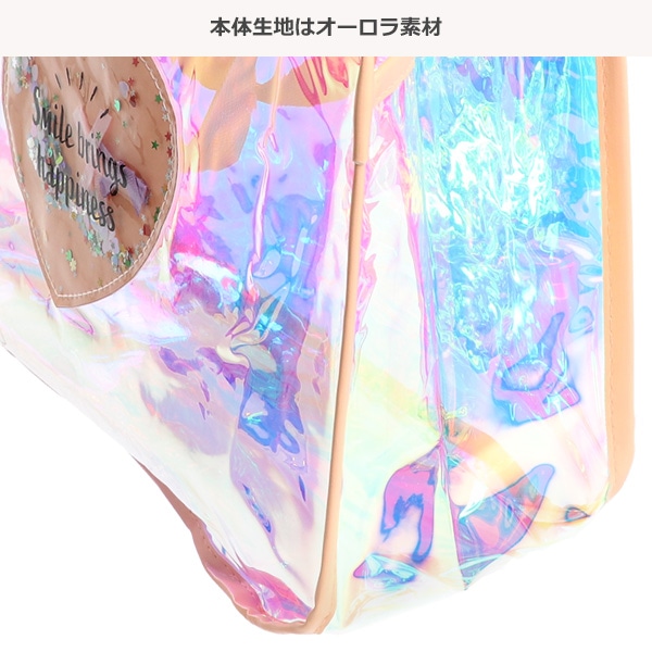 スパンコール入りトートビーチバッグ（ハート）