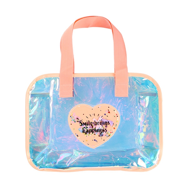 スパンコール入りトートビーチバッグ（ハート）