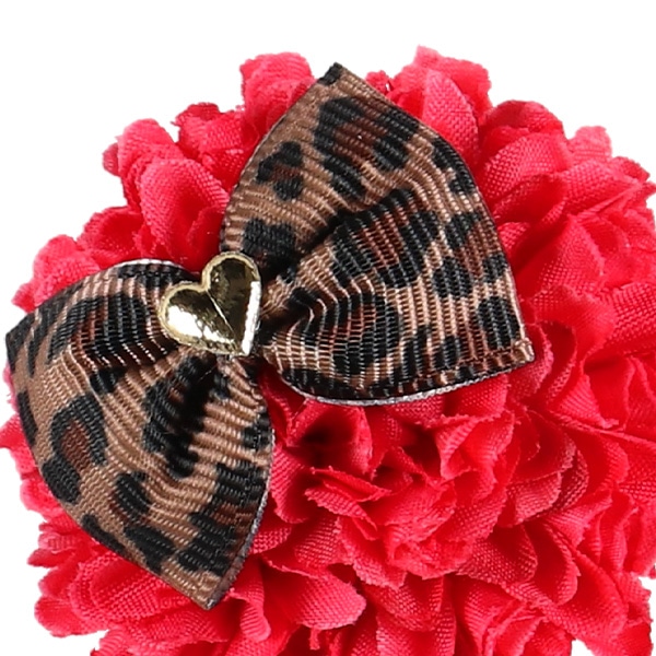 和クリップ（ヒョウ柄リボン付き）