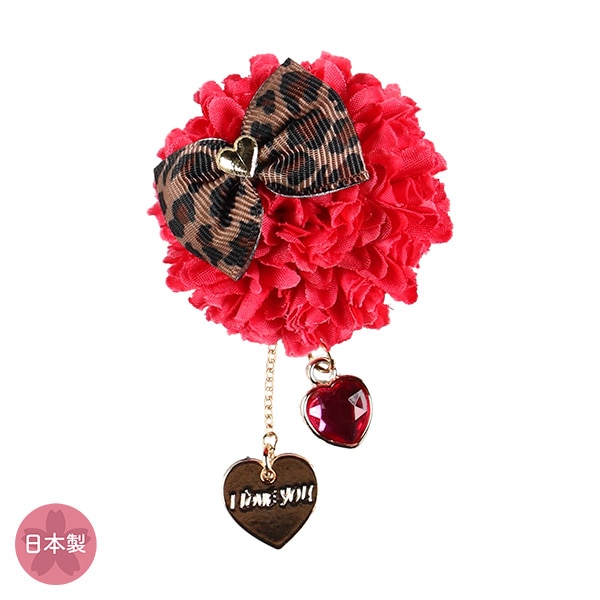 和クリップ（ヒョウ柄リボン付き）