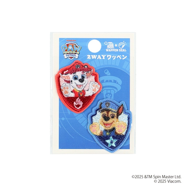 2WAYワッペン小 チェイス&マーシャル ばんざい（パウ・パトロール）