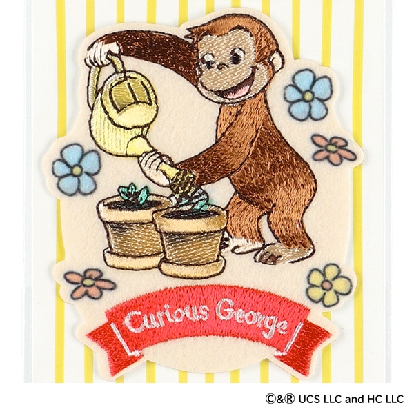 2WAYワッペン大 水やり（おさるのジョージ）