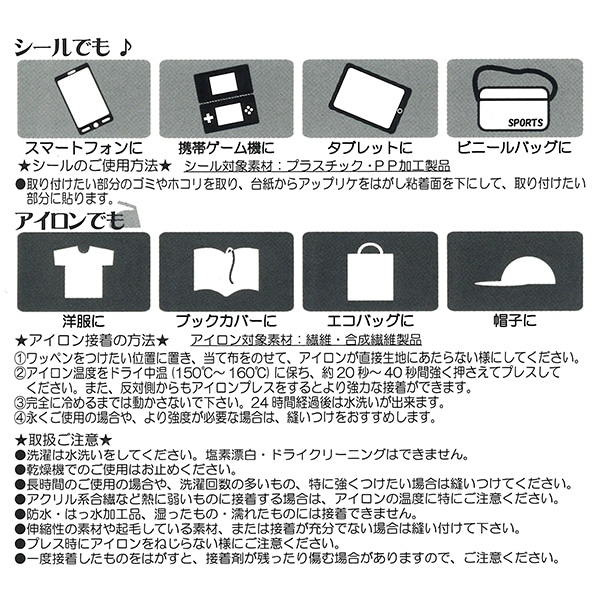 2WAYワッペン大 本とりんご（おさるのジョージ）