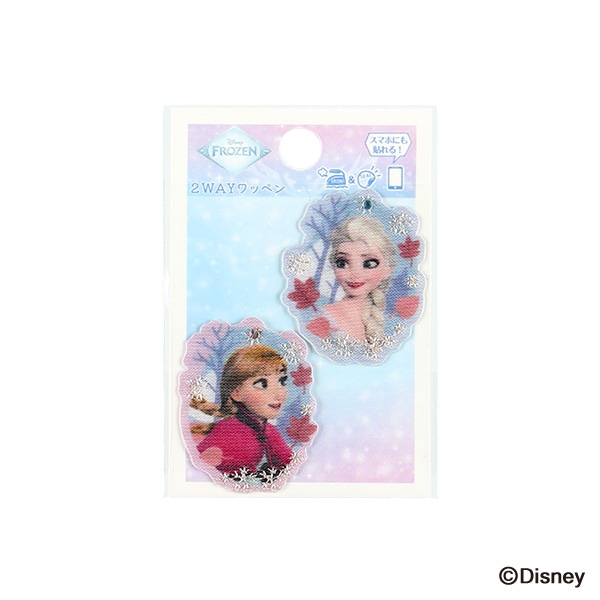 2WAYワッペン小 エルサ&アナなかよしセット（アナと雪の女王）