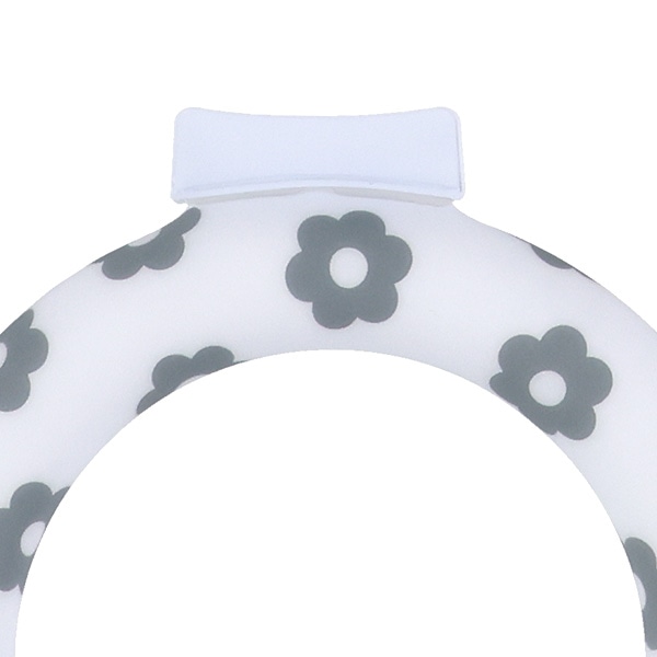 クールネックリング S（モノクロフラワー）