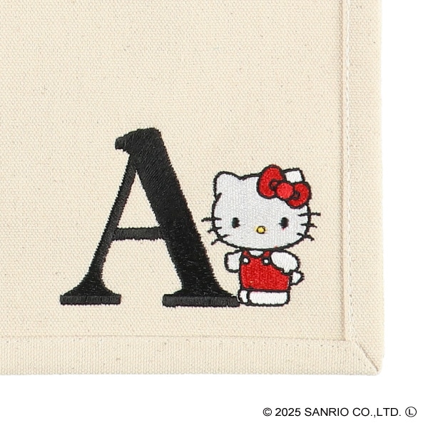 イニシャル帆布トートバッグ（A4）A（ハローキティ）