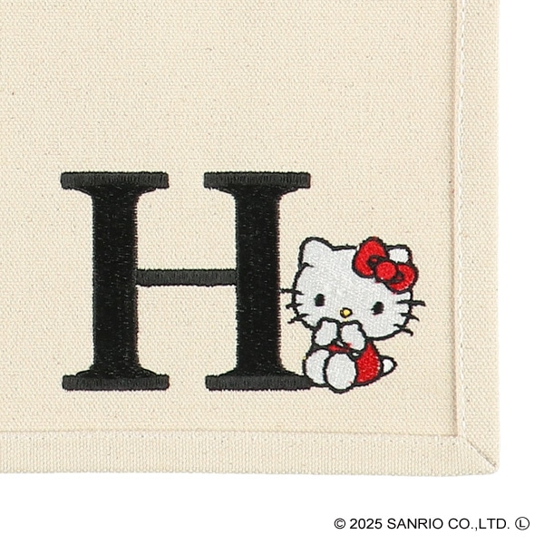 イニシャル帆布トートバッグ（A4）H（ハローキティ）