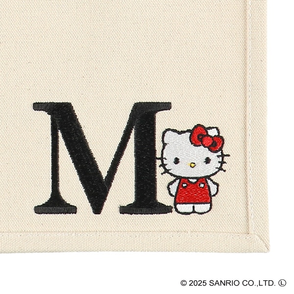イニシャル帆布トートバッグ（A4）M（ハローキティ）
