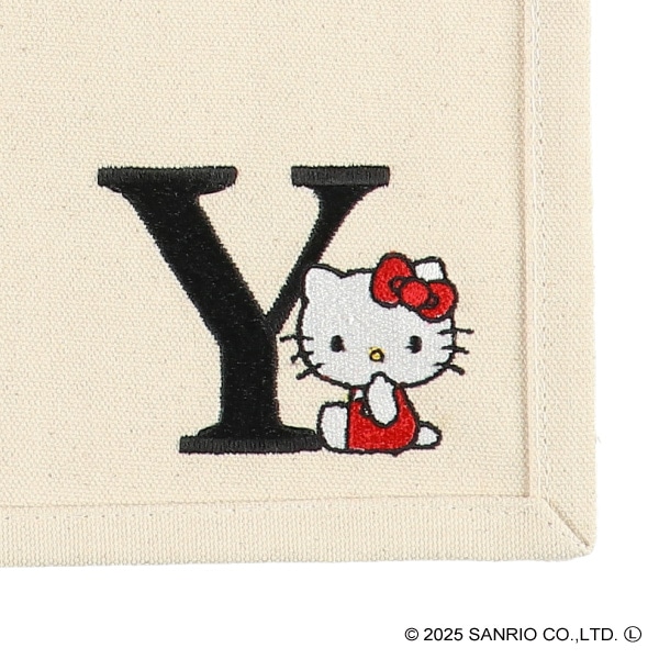 イニシャル帆布トートバッグ（A4）Y（ハローキティ）