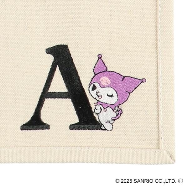 イニシャル帆布トートバッグ（A4）A（クロミ）