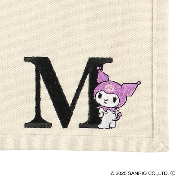 イニシャル帆布トートバッグ（A4）M（クロミ）