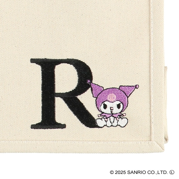 イニシャル帆布トートバッグ（A4）R（クロミ）