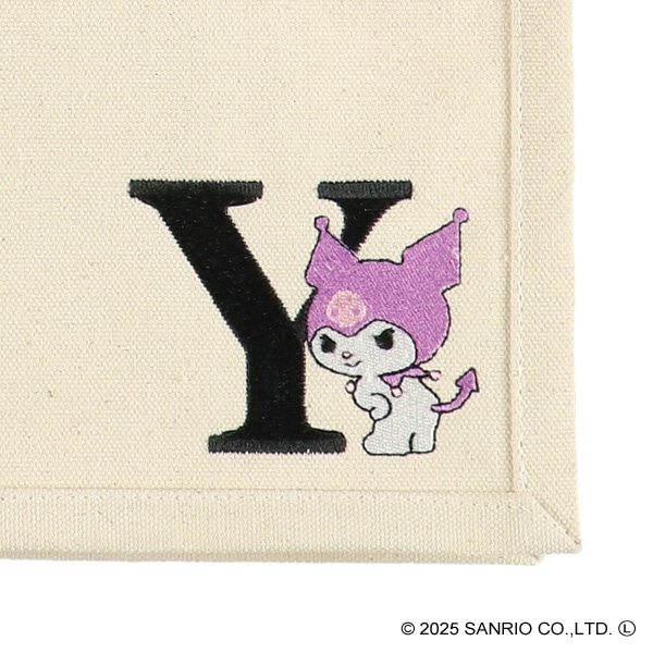 イニシャル帆布トートバッグ（A4）Y（クロミ）