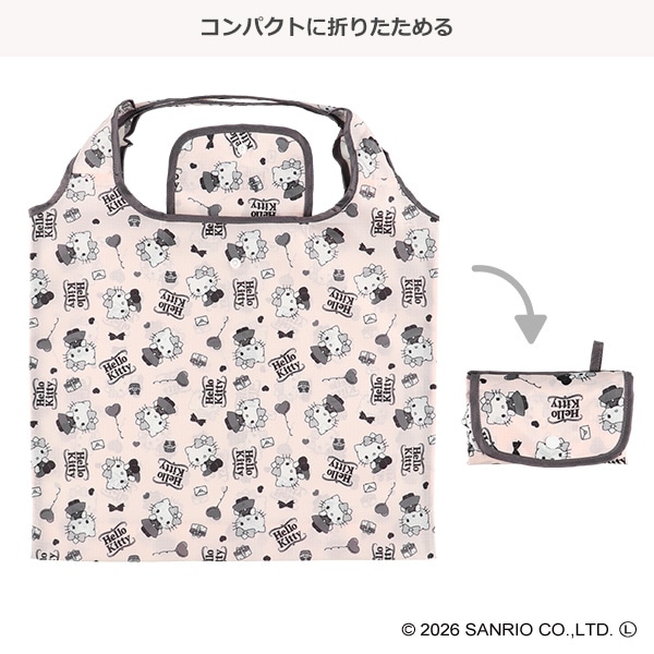 ロールエコバッグ モノトーン（ハローキティ）