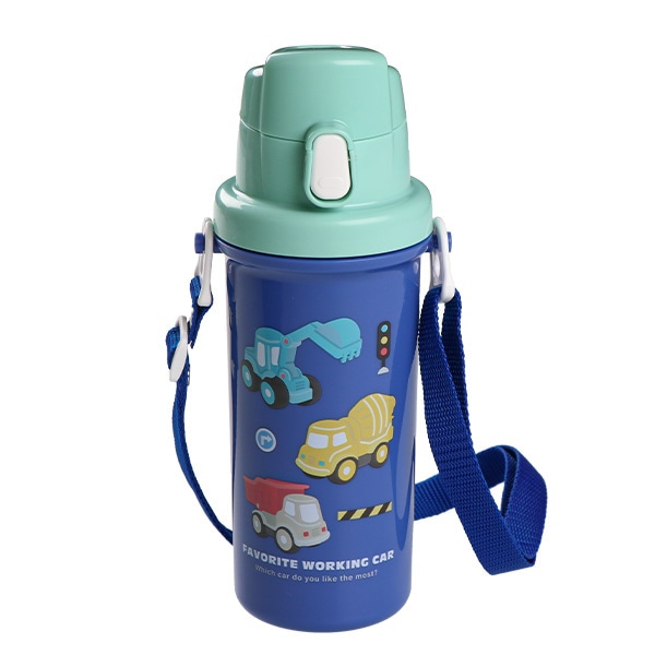 抗菌直のみ水筒 600ml（はたらくくるま）