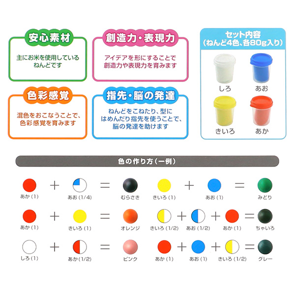 お米のねんど 4色セット