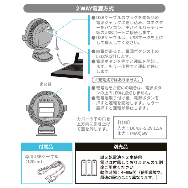 クリップファン（ブルー）