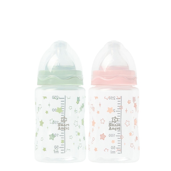 広口哺乳びん2本組 プラスチック製 250ml（スター）