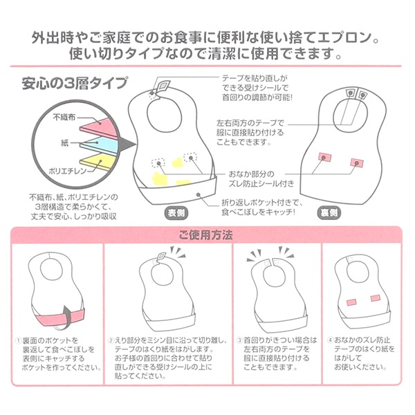 お手軽エプロン どうぶつ柄 10枚入り（3層タイプ）