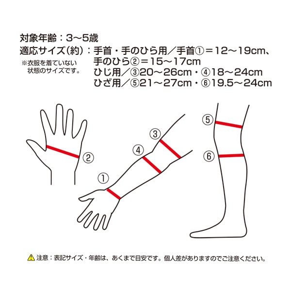 キッズプロテクター3点セット BLACK（3～5歳）