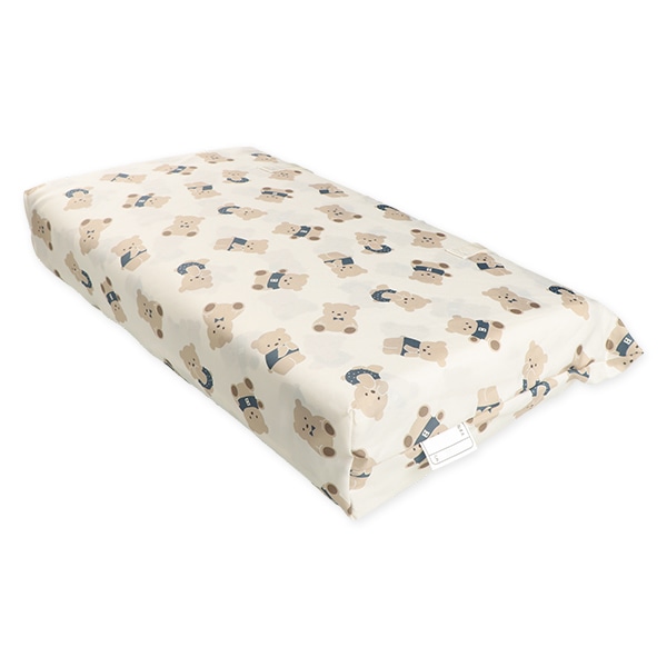 綿100%ガーゼカバーリングお昼寝布団7点セット（くま/横ファスナー式）