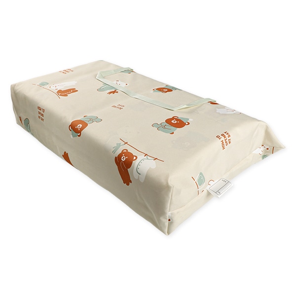 敷布団まで洗えるお昼寝布団7点セット（くまの生活/横ファスナー式）