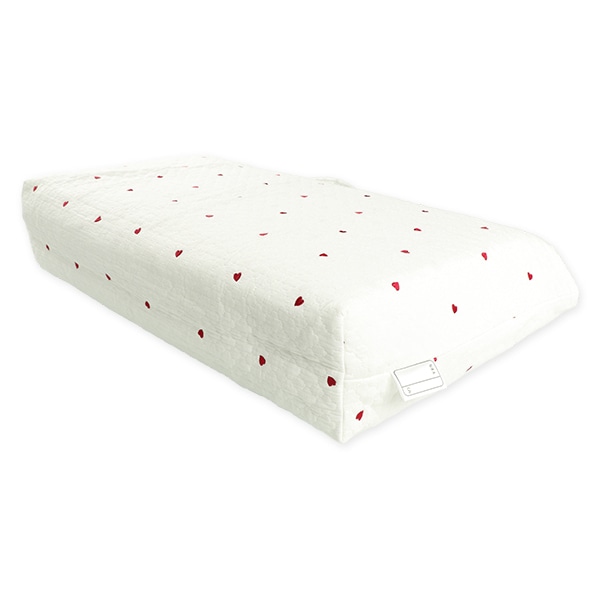 綿100％イブルバッグ付きお昼寝布団7点セット（ハート/横ファスナー式）