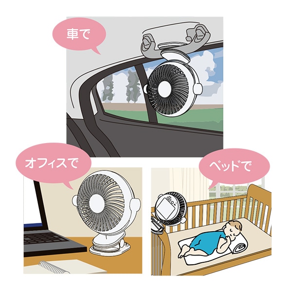 クリップファン（ホワイト）